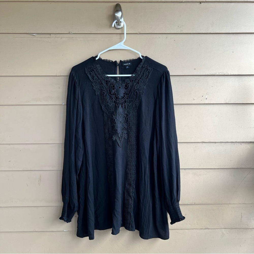 Torrid Boho Long Sleeve Blouse - Size 3X Modest Casual Hippie